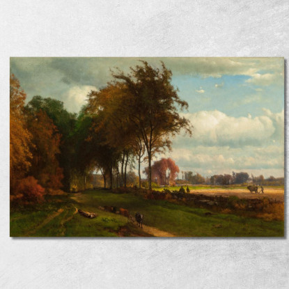 Paesaggio Con Bestiame George Inness gin53 quadro stampato su tela