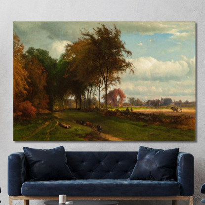 Paesaggio Con Bestiame George Inness gin53 quadro stampato su tela