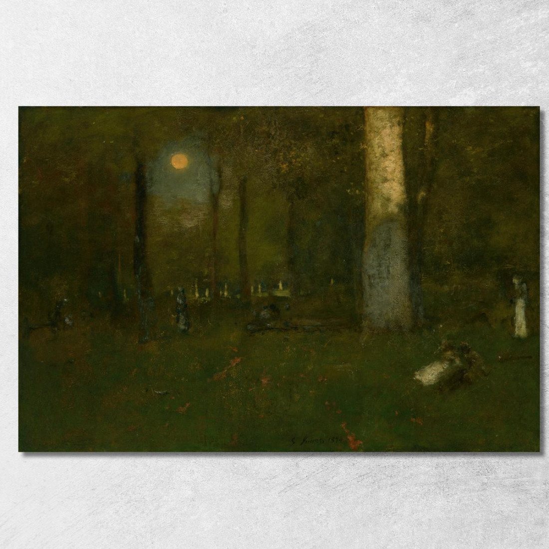 Picnic Nei Boschi Montclair New Jersey George Inness gin76 quadro stampato su tela Picnic Nei Boschi Montclair New Jersey George Inness gin76 quadro stampato su tela