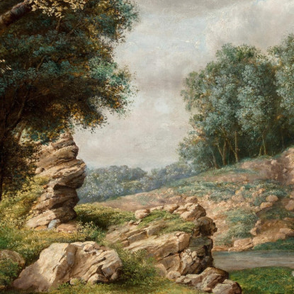 Valle Rocciosa Vicino Al Villaggio George Inness gin78 quadro stampato su tela