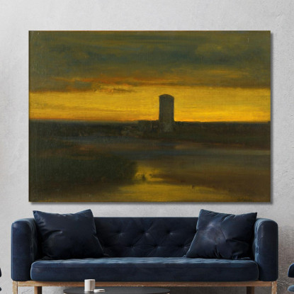 Il Bagliore Dopo Il Tramonto Italia George Inness gin87 quadro stampato su tela