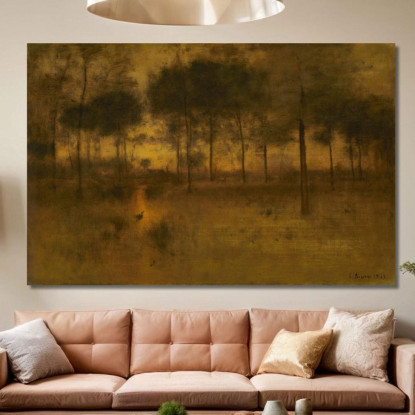 La Dimora Dell'Airone George Inness gin93 quadro stampato su tela