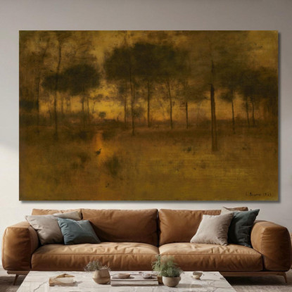 La Dimora Dell'Airone George Inness gin93 quadro stampato su tela