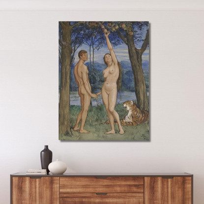 Adamo Ed Eva Hans Thoma hth3 quadro stampato su tela
