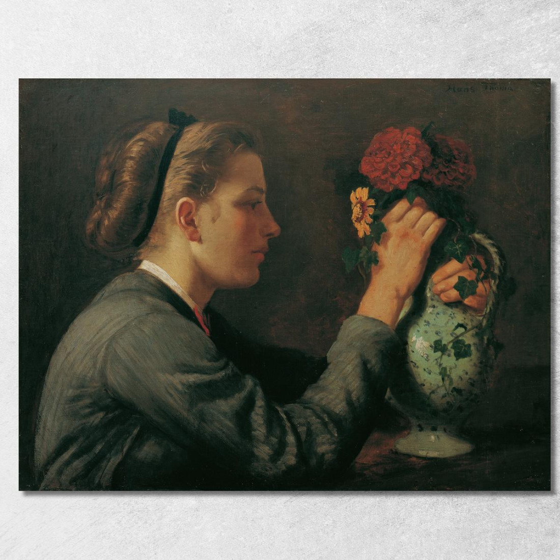 Agathe Thoma La Sorella Dell'Artista Hans Thoma hth4 quadro stampato su tela Agathe Thoma La Sorella Dell'Artista Hans Thoma hth4 quadro stampato su tela