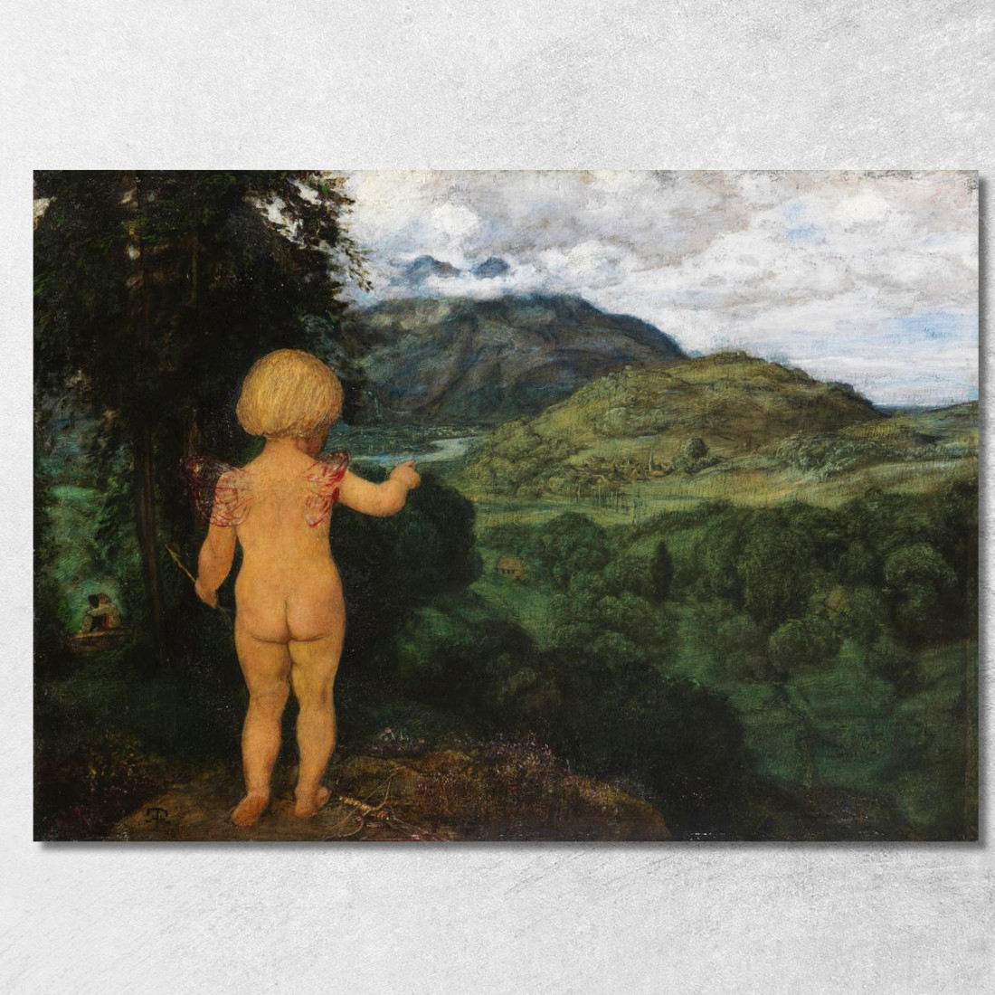 Cupido Spia Gli Amanti Hans Thoma hth6 quadro stampato su tela Cupido Spia Gli Amanti Hans Thoma hth6 quadro stampato su tela