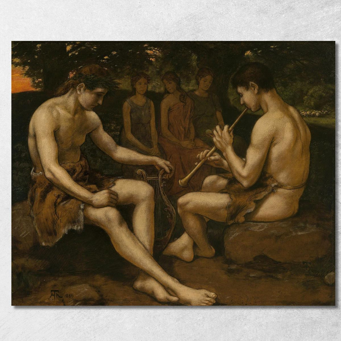 Apollo E Marsia Hans Thoma hth11 quadro stampato su tela Apollo E Marsia Hans Thoma hth11 quadro stampato su tela