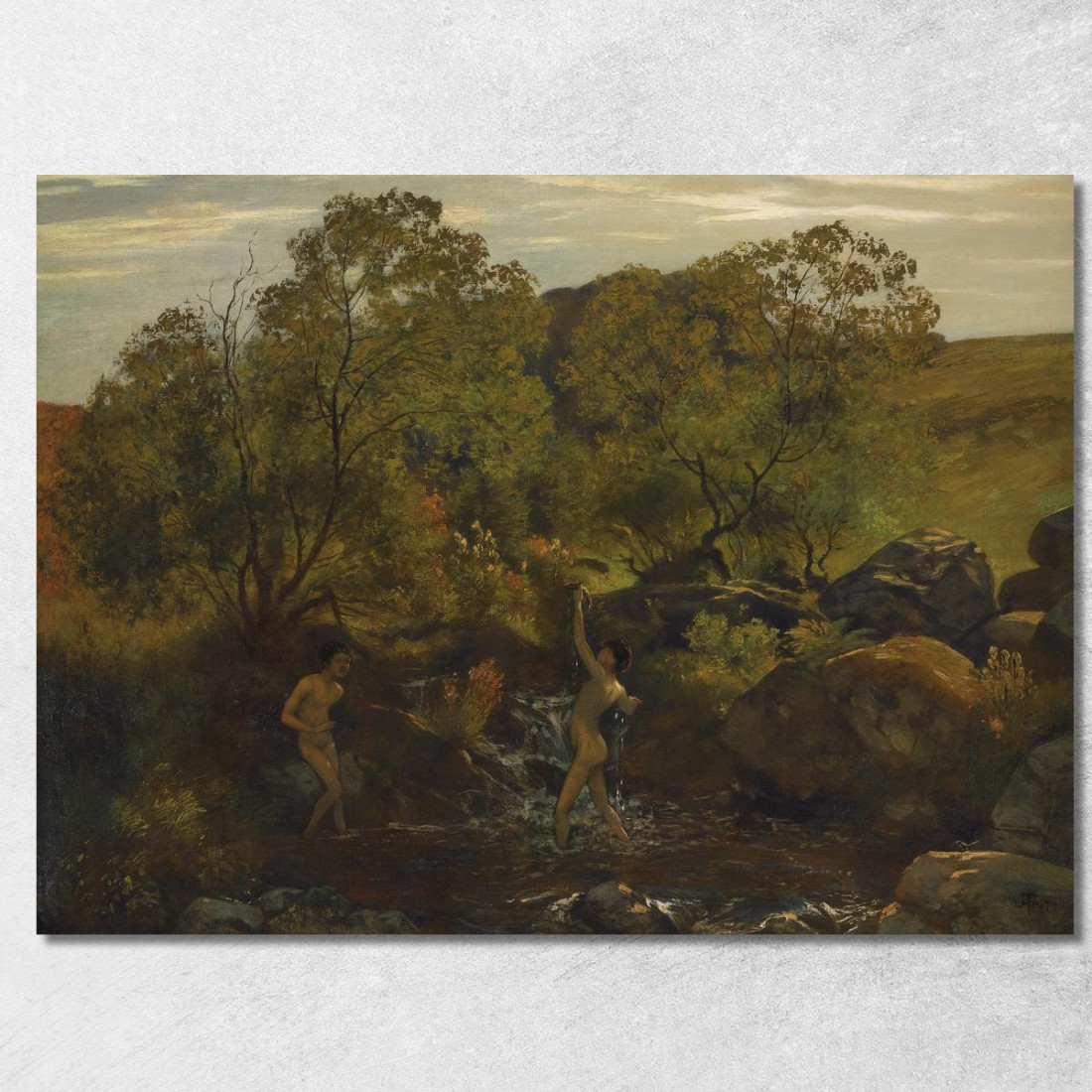 Ragazzi Che Fanno Il Bagno Hans Thoma hth13 quadro stampato su tela Ragazzi Che Fanno Il Bagno Hans Thoma hth13 quadro stampato su tela
