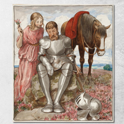 Erika E Cavaliere Seduto Hans Thoma hth34 quadro stampato su tela
