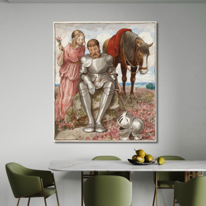 Erika E Cavaliere Seduto Hans Thoma hth34 quadro stampato su tela
