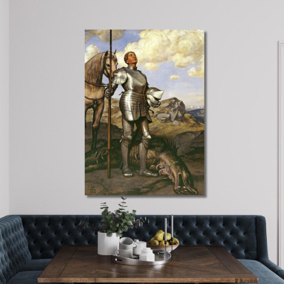 Cavaliere San Giorgio Hans Thoma hth44 quadro stampato su tela