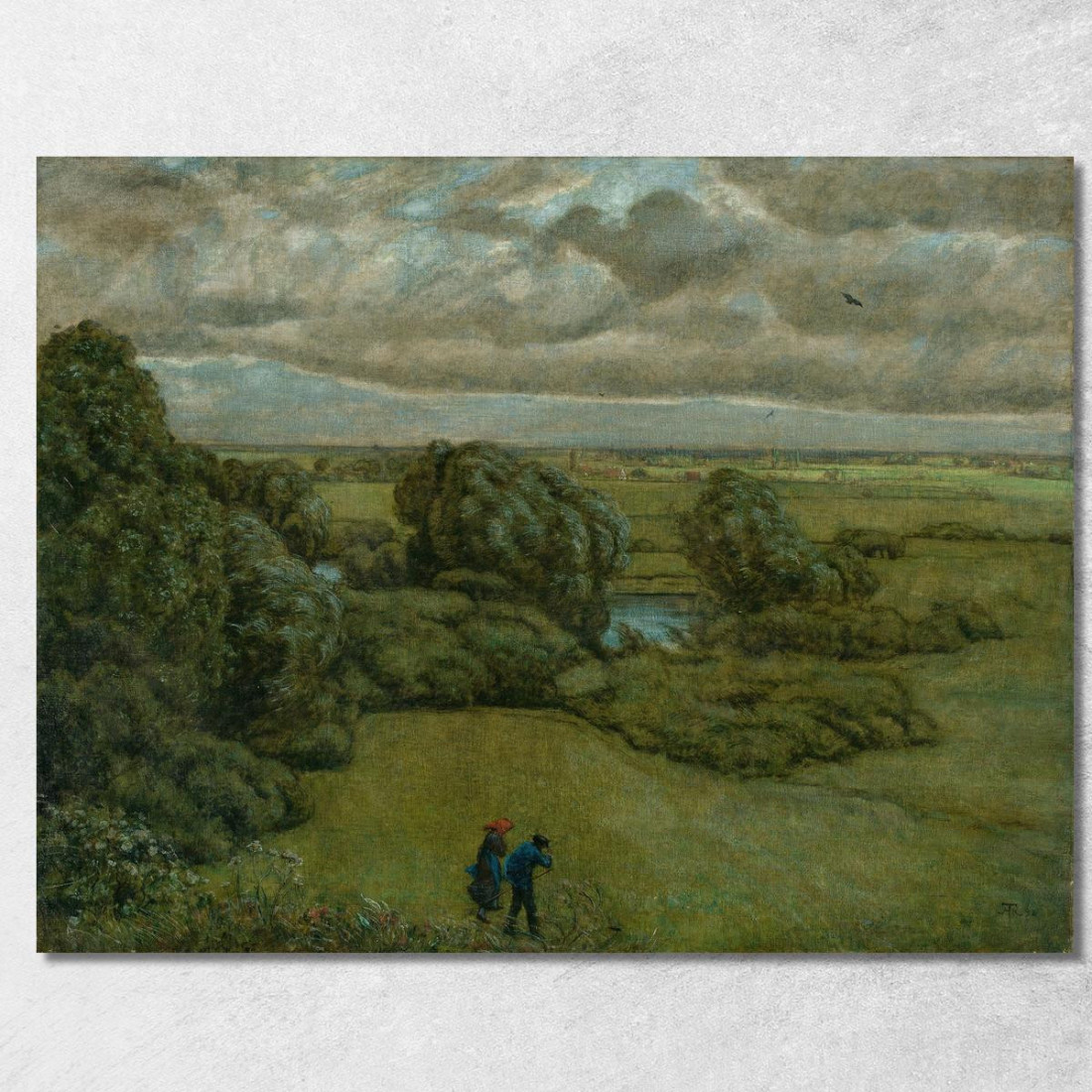 Paesaggio In Una Tempesta Hans Thoma hth45 quadro stampato su tela Paesaggio In Una Tempesta Hans Thoma hth45 quadro stampato su tela