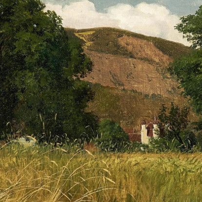 Prato Con Due Grandi Alberi Hans Thoma hth51 quadro stampato su tela