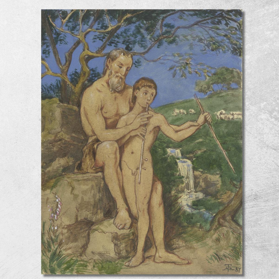 Fauno Vecchio E Giovane Hans Thoma hth54 quadro stampato su tela