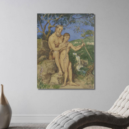 Fauno Vecchio E Giovane Hans Thoma hth54 quadro stampato su tela