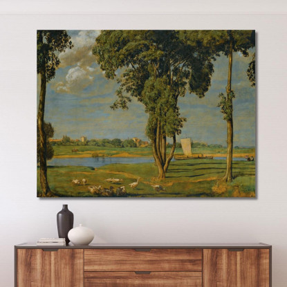 Sulle Rive Del Fiume Meno Hans Thoma hth55 quadro stampato su tela