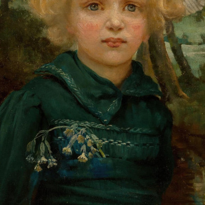 Ritratto Di Una Ragazza In Abito Verde Hans Thoma hth57 quadro stampato su tela