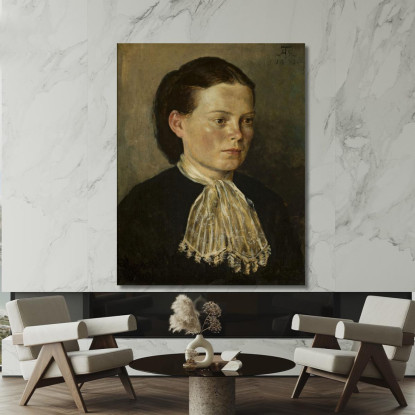 Ritratto Di Agathe Sorella Dell'Artista Hans Thoma hth58 quadro stampato su tela