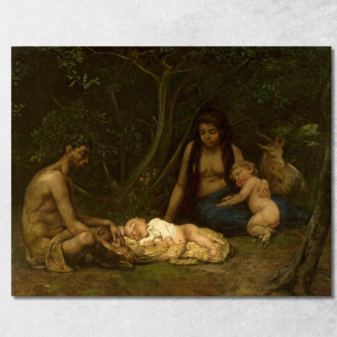 La Famiglia Del Satiro: L'Educazione Di Zeus Hans Thoma hth64 quadro stampato su tela La Famiglia Del Satiro: L'Educazione Di Zeus Hans Thoma hth64 quadro stampato su tela
