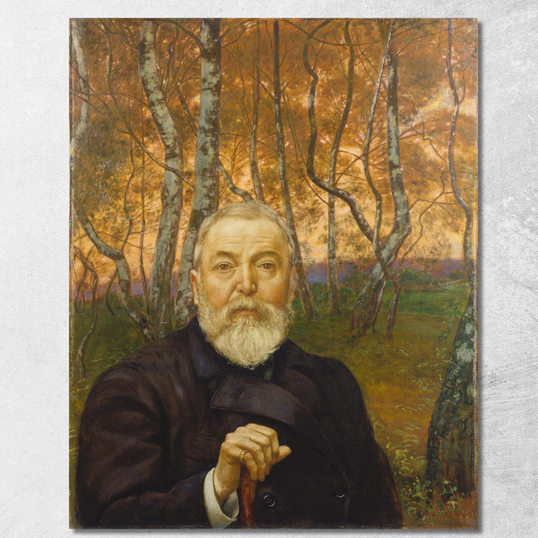 Autoritratto Davanti A Una Foresta Di Betulle Hans Thoma hth66 quadro stampato su tela Autoritratto Davanti A Una Foresta Di Betulle Hans Thoma hth66 quadro stampato su tela