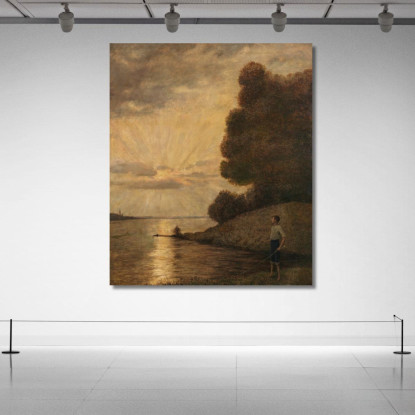 Tramonto Sull'Alto Reno Hans Thoma hth68 quadro stampato su tela
