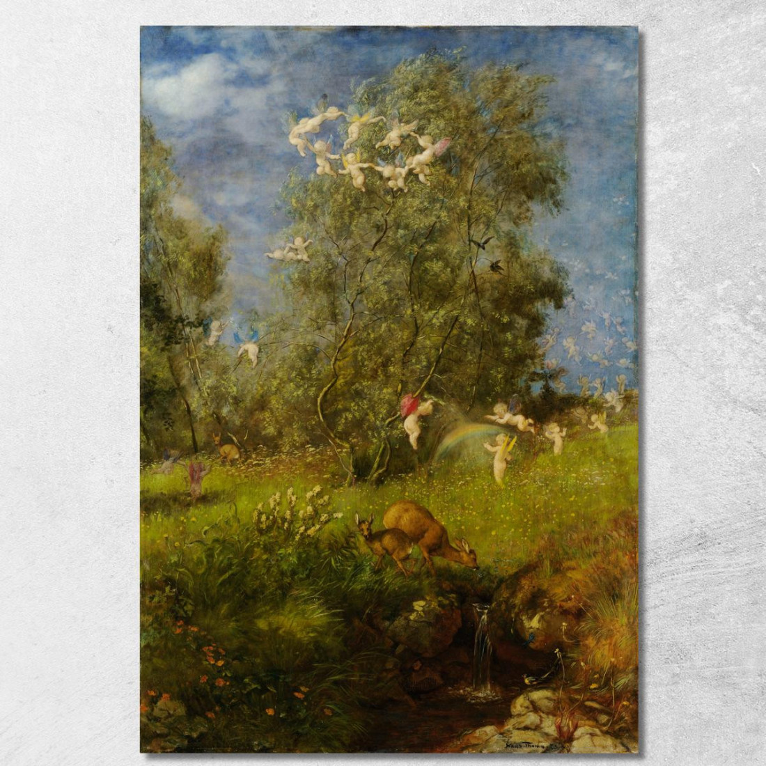 Primavera Hans Thoma hth70 quadro stampato su tela Primavera Hans Thoma hth70 quadro stampato su tela