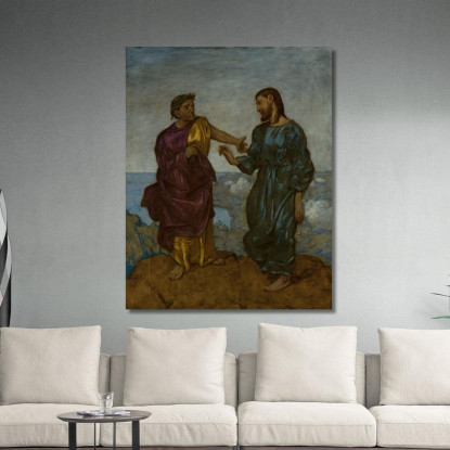 Tentazione Di Cristo Hans Thoma hth74 quadro stampato su tela