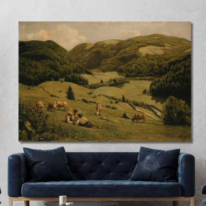 La Valle Dell'Alb Vicino A Sankt Blasien Hans Thoma hth75 quadro stampato su tela