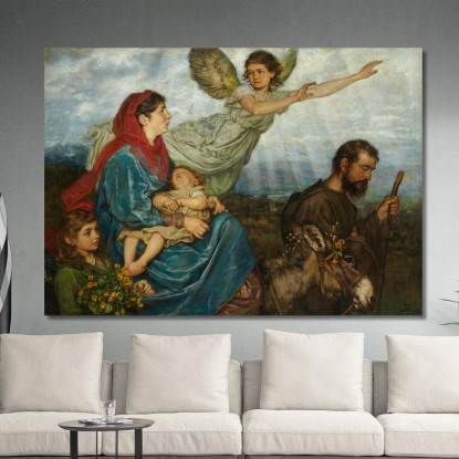 La Fuga In Egitto Hans Thoma hth78 quadro stampato su tela