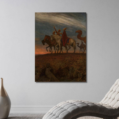 I Tre Magi In Viaggio Verso Betlemme Hans Thoma hth83 quadro stampato su tela