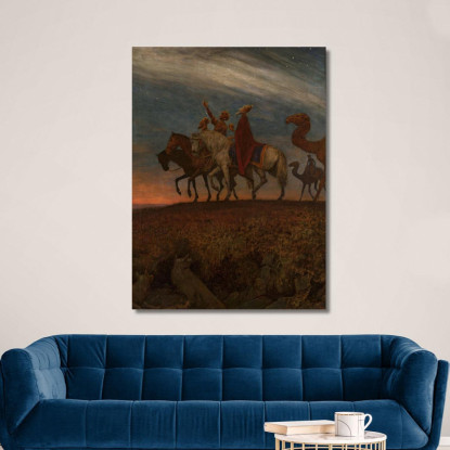 I Tre Magi In Viaggio Verso Betlemme Hans Thoma hth83 quadro stampato su tela