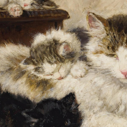 Una Madre E I Suoi Gattini Henriëtte Ronner-Knip hrk1 quadro stampato su tela