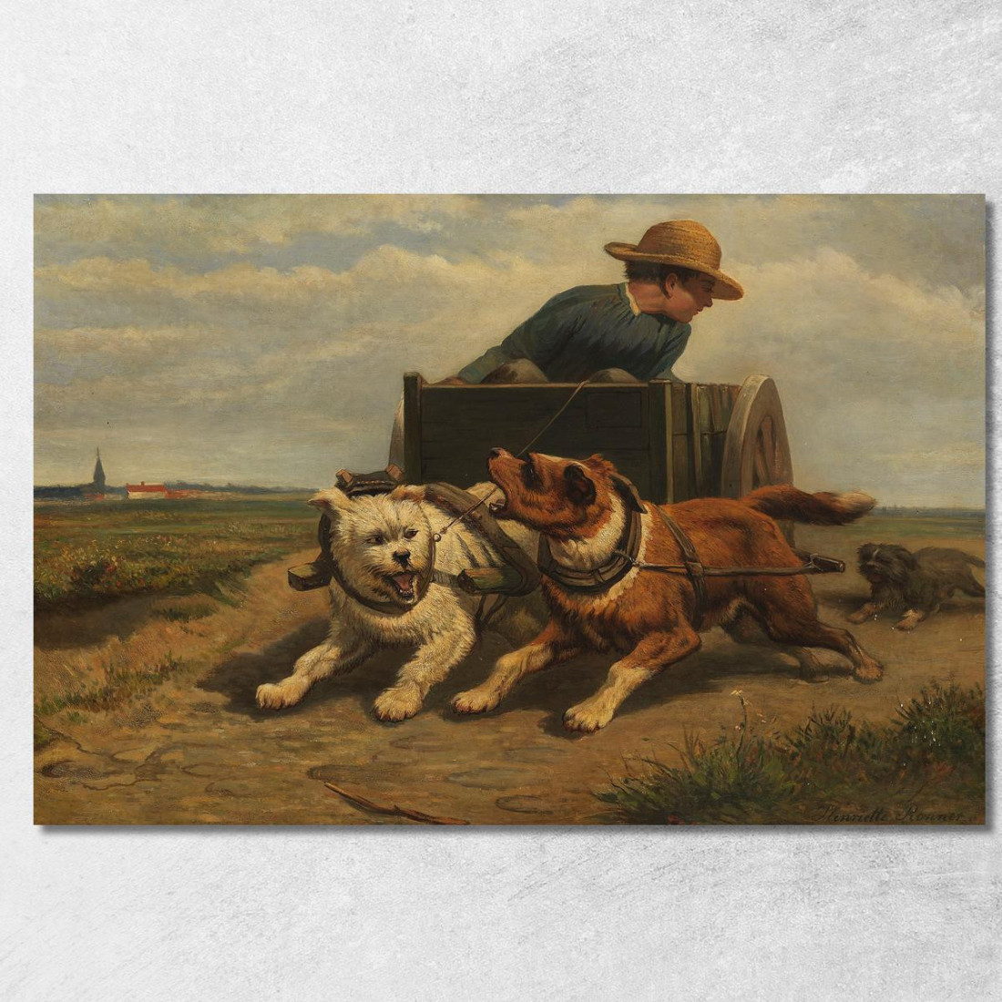 Ragazzo Con Un Carretto Trainato Da Cani Henriëtte Ronner-Knip hrk6 quadro stampato su tela Ragazzo Con Un Carretto Trainato Da Cani Henriëtte Ronner-Knip hrk6 quadro stampato su tela