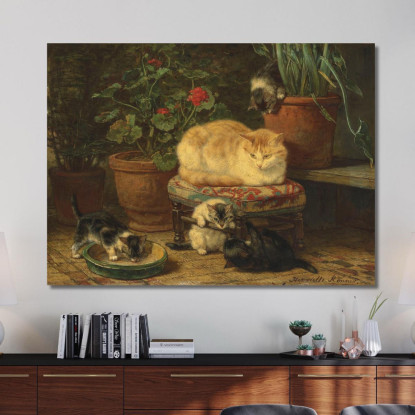 Gattini Che Giocano 3 Henriëtte Ronner-Knip hrk11 quadro stampato su tela