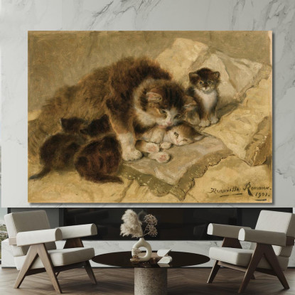 Orgoglio Materno Henriëtte Ronner-Knip hrk16 quadro stampato su tela