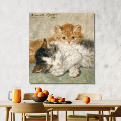 Gattini Assonnati Henriëtte Ronner-Knip hrk17 quadro stampato su tela