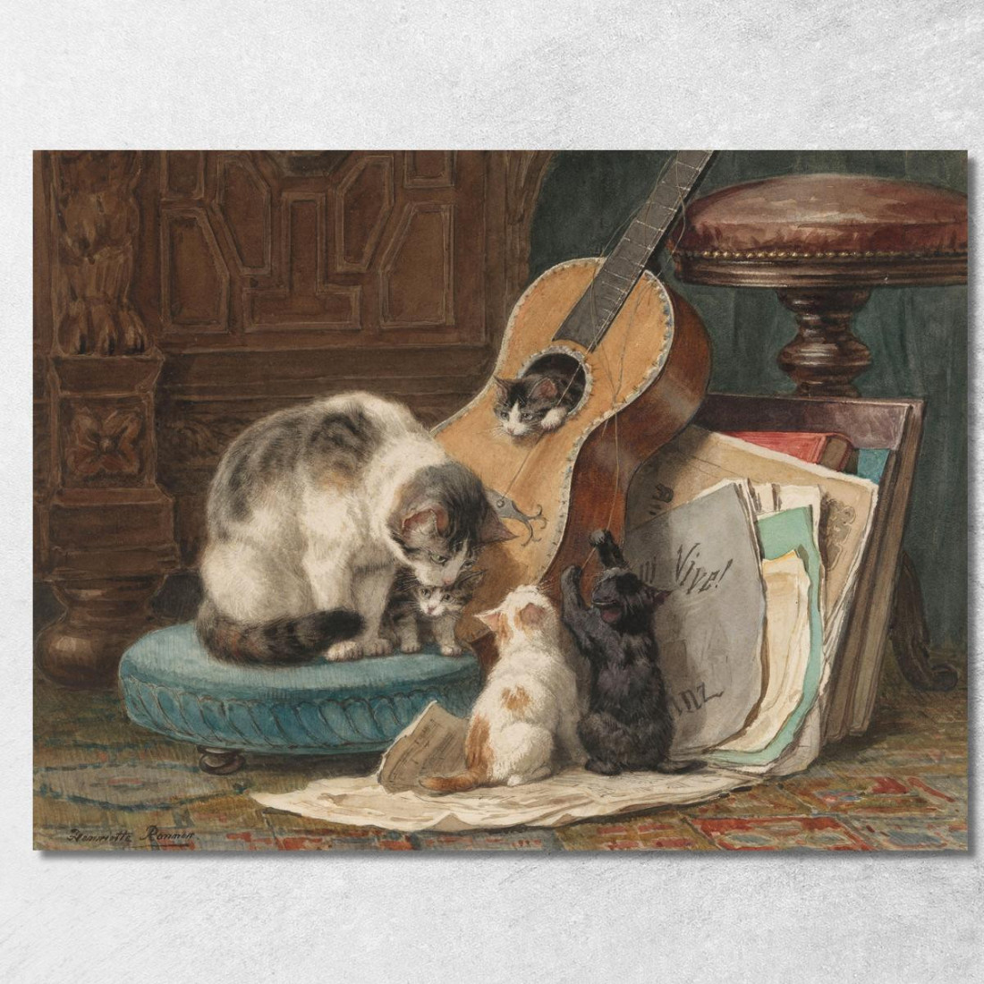 I Musicisti Henriëtte Ronner-Knip hrk22 quadro stampato su tela I Musicisti Henriëtte Ronner-Knip hrk22 quadro stampato su tela