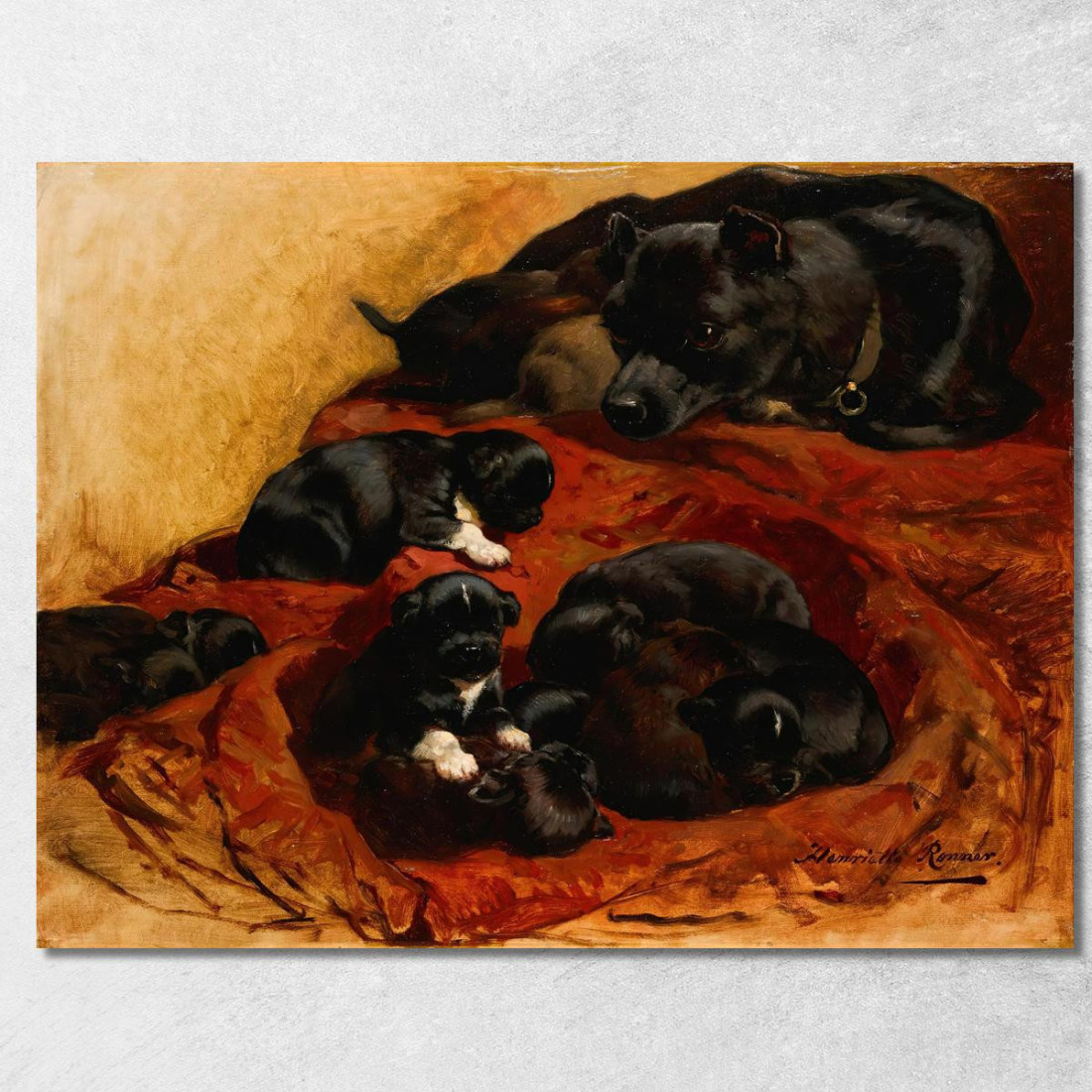 La Madre Orgogliosa Henriëtte Ronner-Knip hrk23 quadro stampato su tela La Madre Orgogliosa Henriëtte Ronner-Knip hrk23 quadro stampato su tela