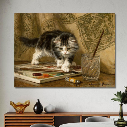 Il Giovane Artista Henriëtte Ronner-Knip hrk24 quadro stampato su tela
