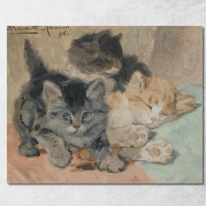 Tre Gattini Henriëtte Ronner-Knip hrk27 quadro stampato su tela