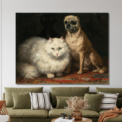 Due Amici Henriëtte Ronner-Knip hrk28 quadro stampato su tela
