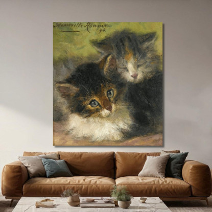 Due Gattini 2 Henriëtte Ronner-Knip hrk29 quadro stampato su tela