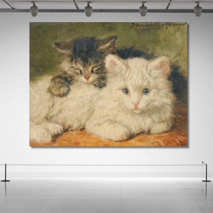 Due Gattini Henriëtte Ronner-Knip hrk31 quadro stampato su tela