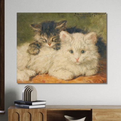 Due Gattini Henriëtte Ronner-Knip hrk31 quadro stampato su tela