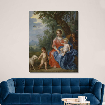 La Sacra Famiglia Con San Giovanni Jan Brueghel the Younger jby17 quadro stampato su tela