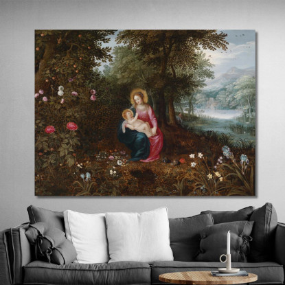 Il Riposo Durante La Fuga Jan Brueghel the Younger jby20 quadro stampato su tela