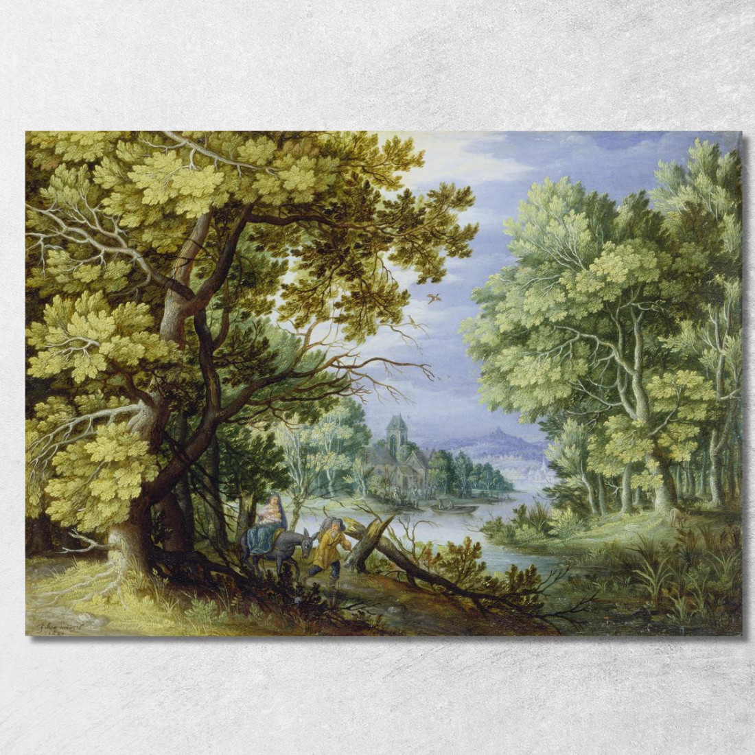 Paesaggio Forestale Con La Fuga In Egitto Jan Brueghel the Younger jby22 quadro stampato su tela