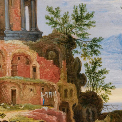 Paesaggio Con Rovine Animate Da Figure Jan Brueghel the Younger jby25 quadro stampato su tela