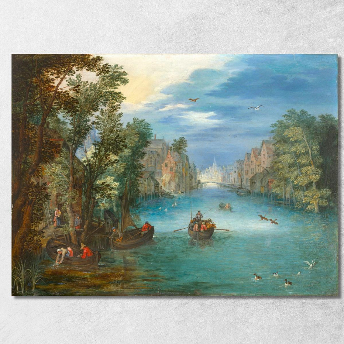 Paesaggio Fluviale Animato Da Personaggi Jan Brueghel the Younger jby32 quadro stampato su tela Paesaggio Fluviale Animato Da Personaggi Jan Brueghel the Younger jby32 quadro stampato su tela