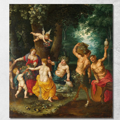 La Festa Di Bacco (Sine Cerere Et Baccho Friget Venus) Jan Brueghel the Younger jby36 quadro stampato su tela